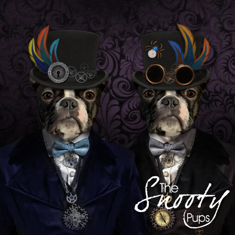 STEAMPUNK Custom Couple Pet Portrait 00166