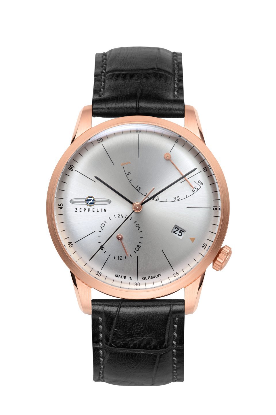 Zeppelin Flatline rose gold power reserve automatic 26352