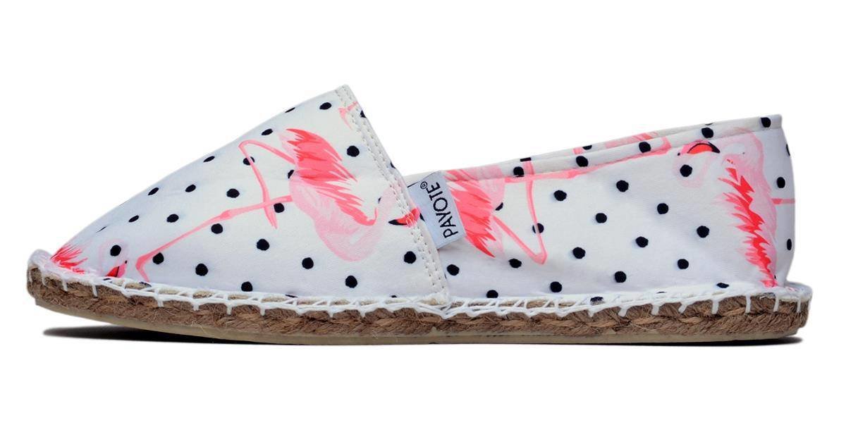 Espadrille PAYOTE Juliette imprimé à pois et flamants roses payote-juliette