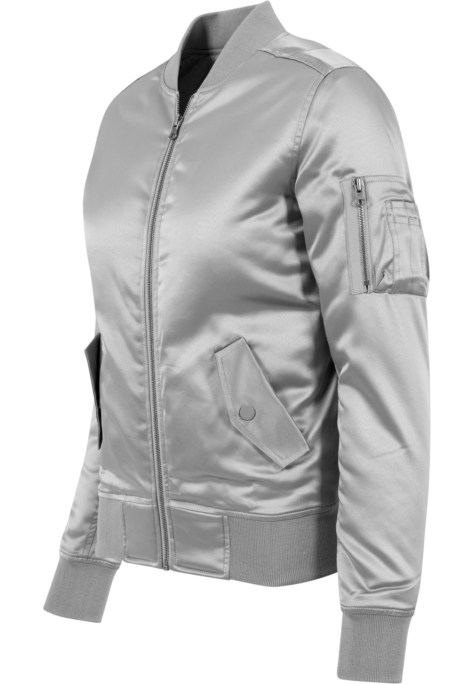 Bomber satin femme gris argenté URBAN CLASSICS