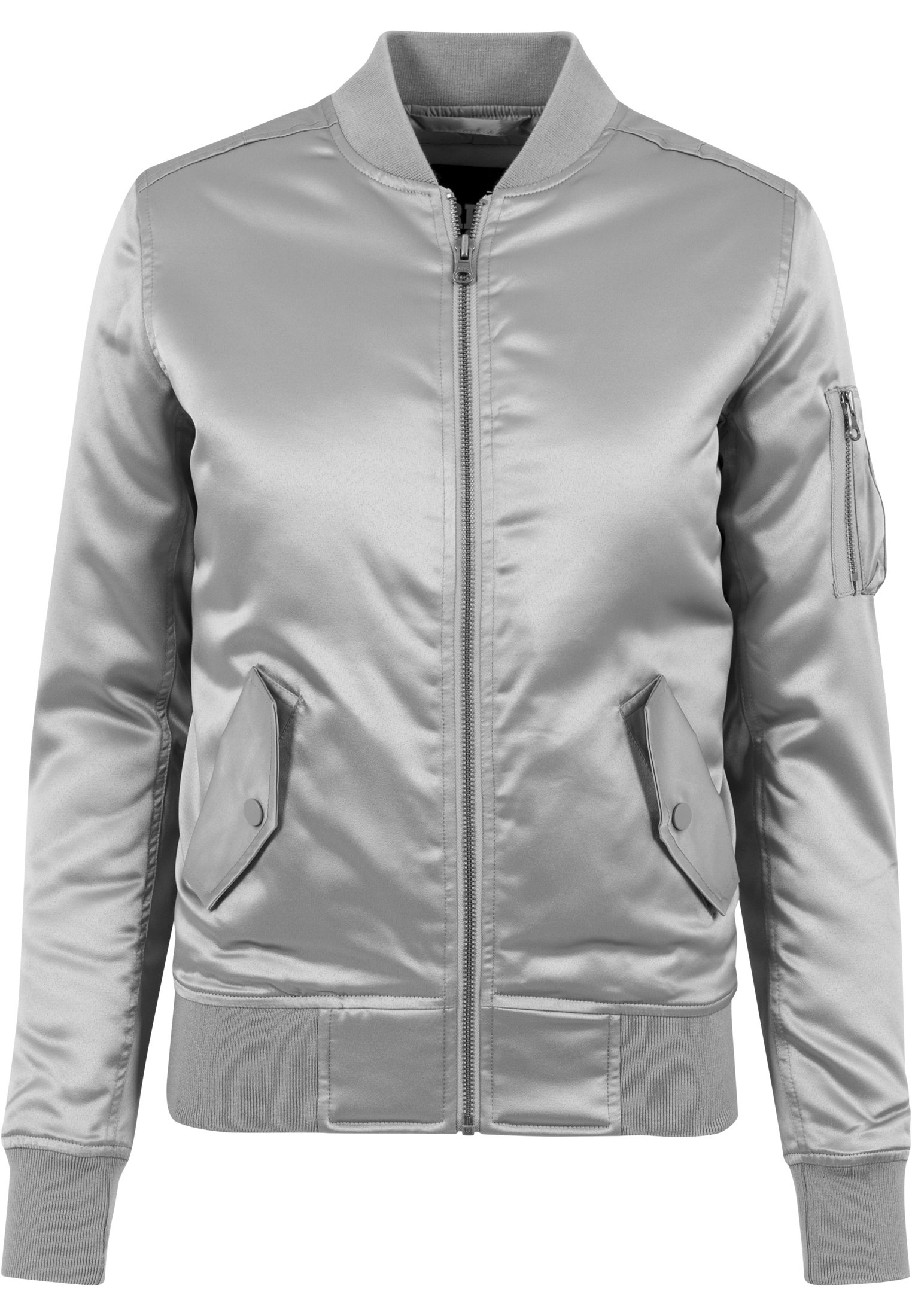 Bomber satin femme gris argenté URBAN CLASSICS urban classics-satin bomber silver