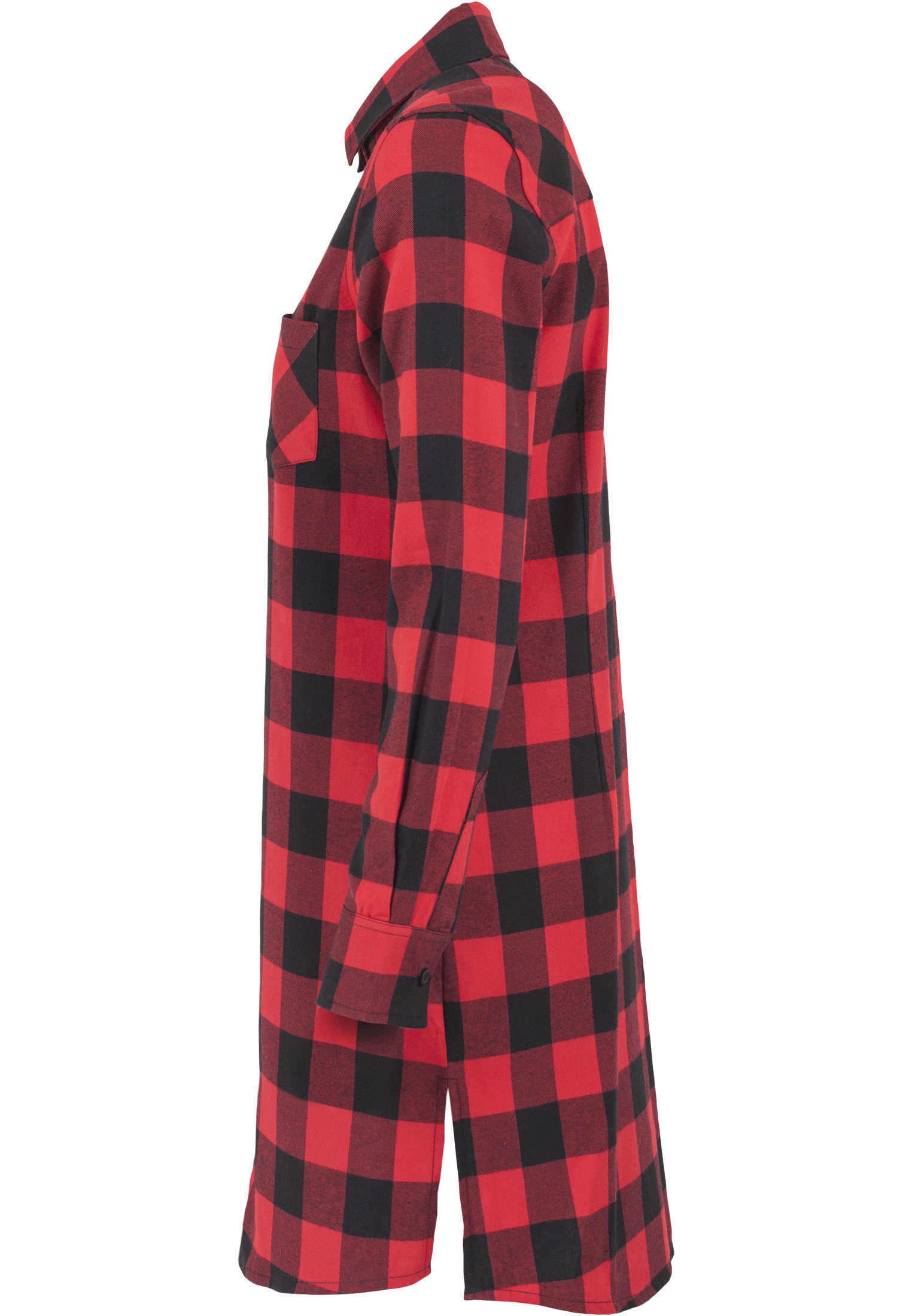 Robe chemise à carreaux URBAN CLASSICS rouge et noire
