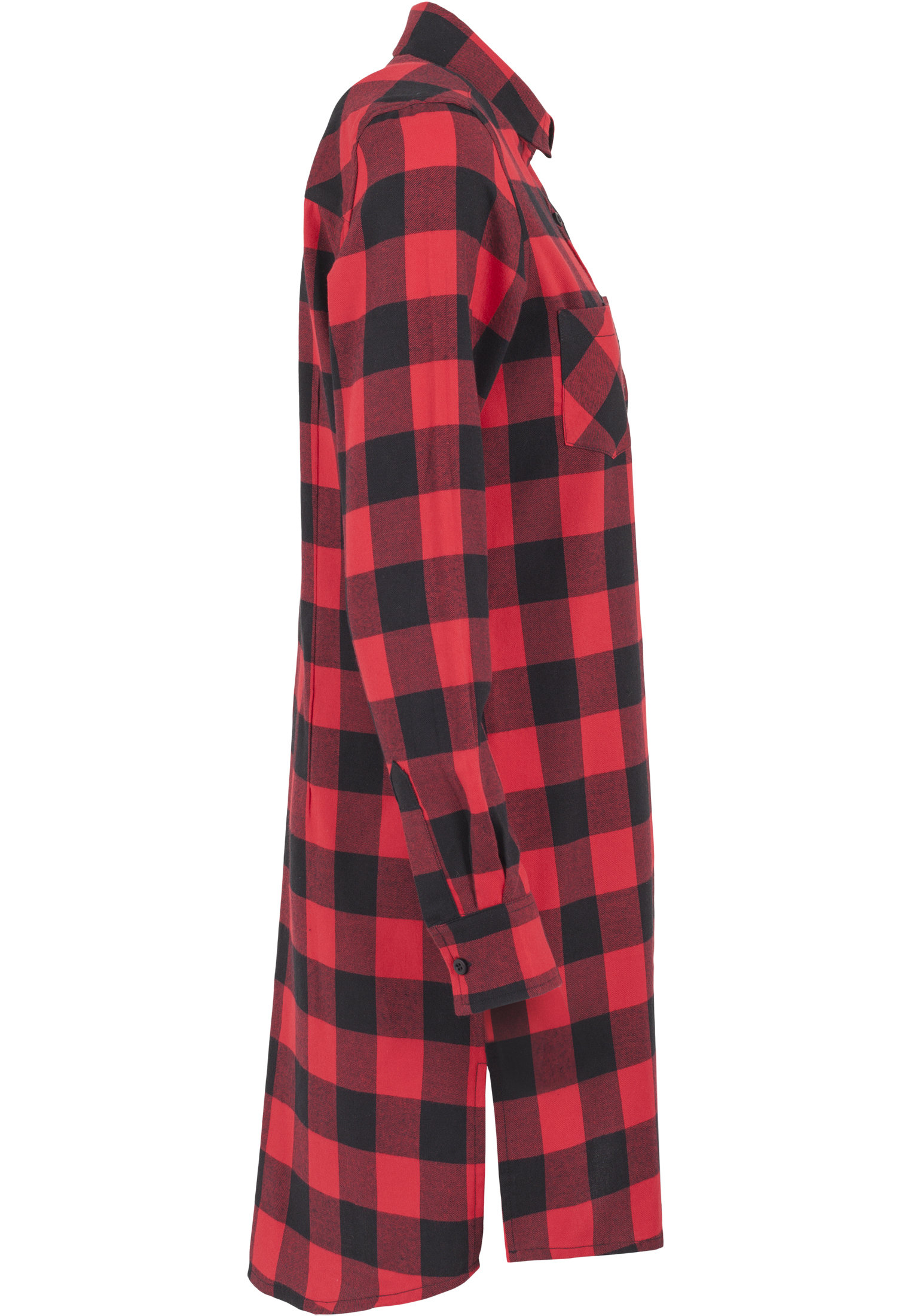 Robe chemise à carreaux URBAN CLASSICS rouge et noire