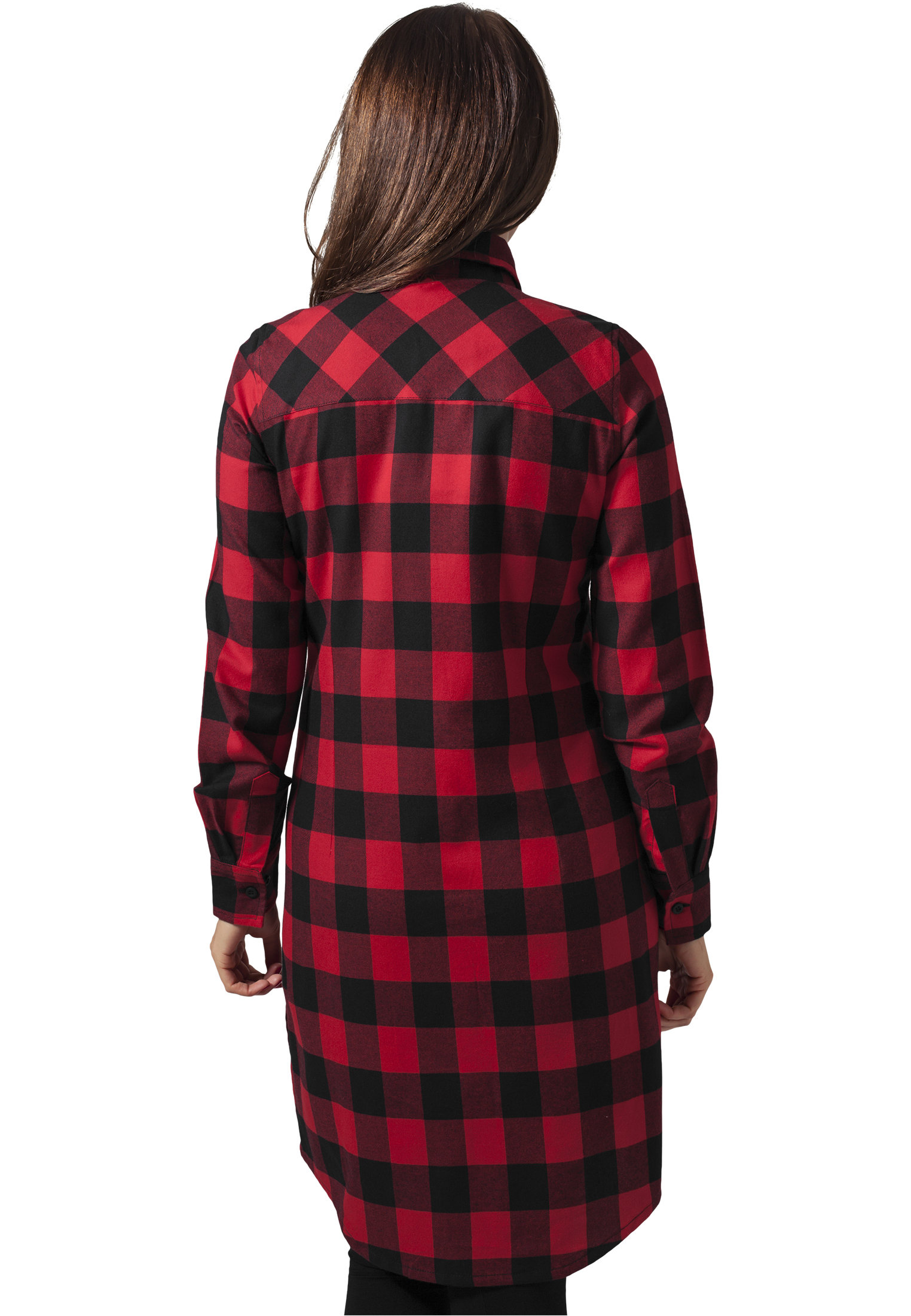 Robe chemise à carreaux URBAN CLASSICS rouge et noire