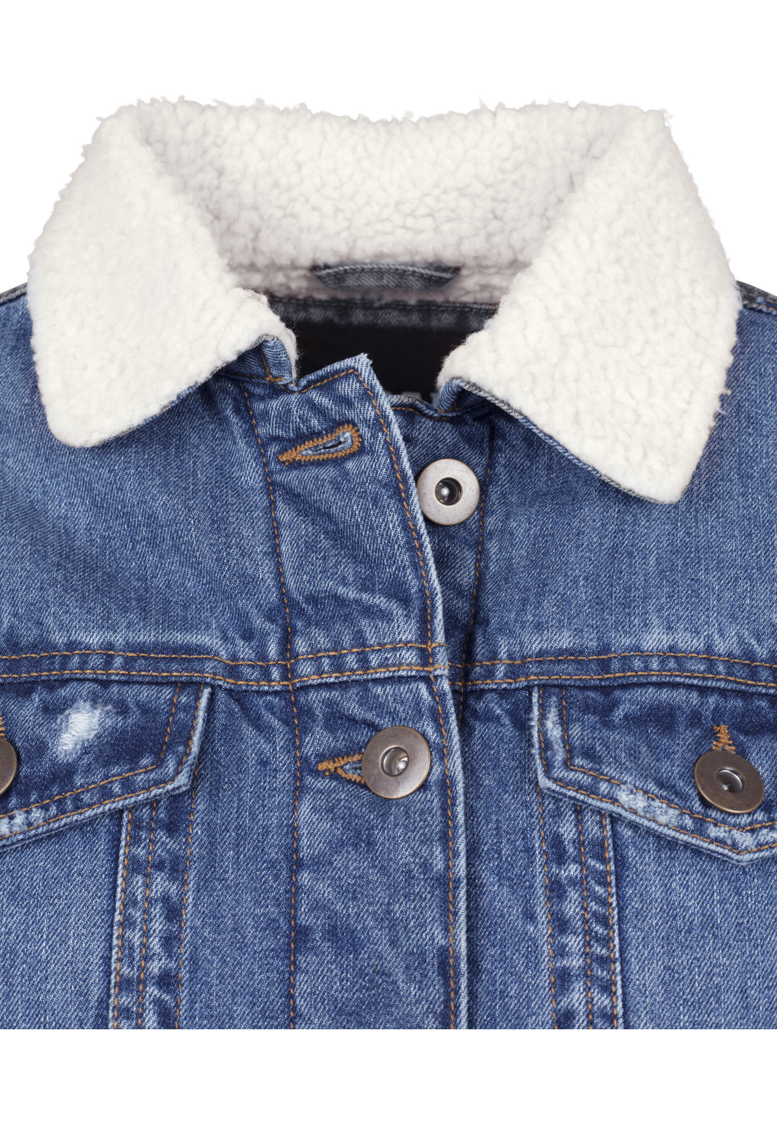 Veste en jean sherpa femme URBAN CLASSICS bleu washed