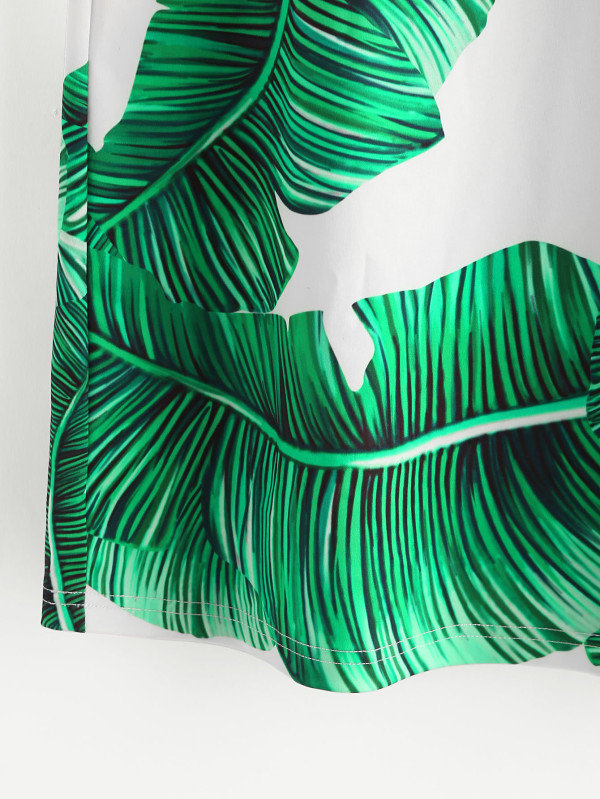 Robe imprimée végétal vert