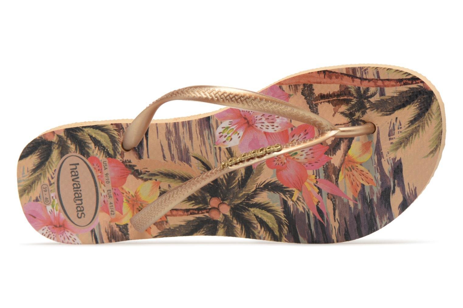 Tongs femme HAVAIANAS slim Tropical beige