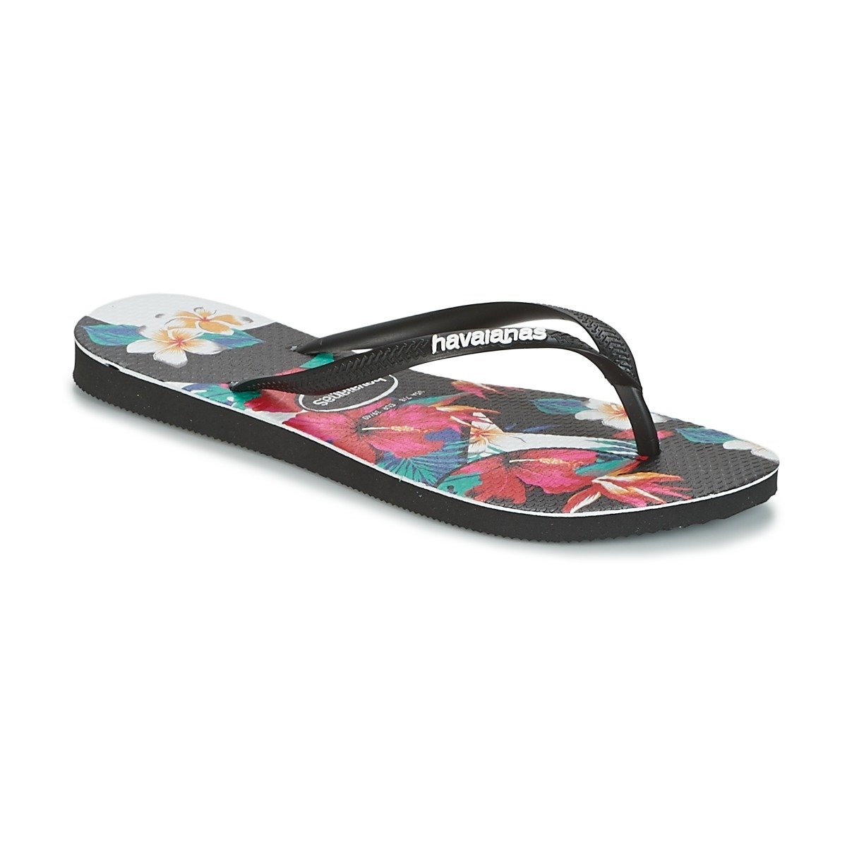 Tongs femme HAVAIANAS slim floral noir