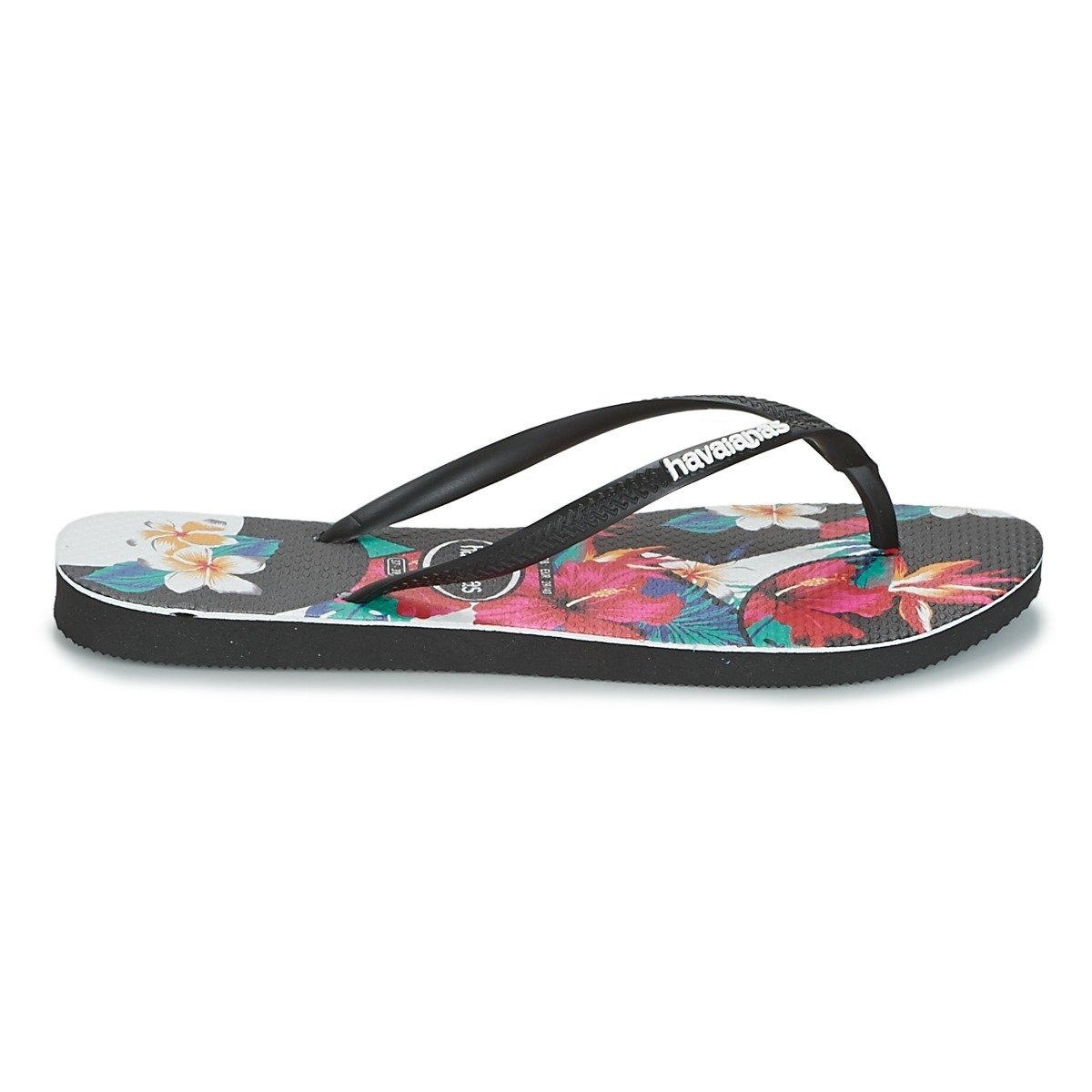 Tongs femme HAVAIANAS slim floral noir