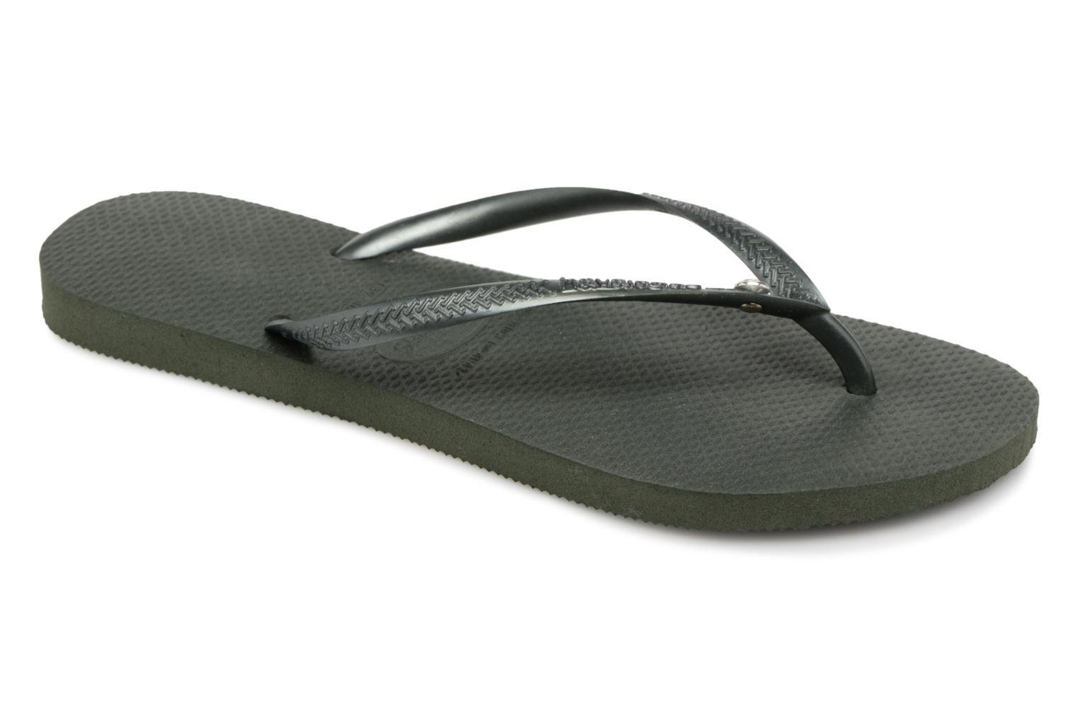 Tongs femme HAVAIANAS Slim crystal glamour kaki