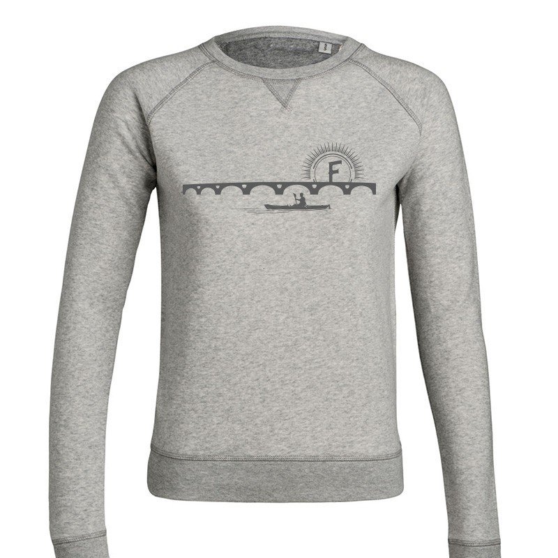 Sweat femme FABRICA DE BIGOTE "Toit sur la Garonne" gris fdb-sweat toit sur la garonne femme gris