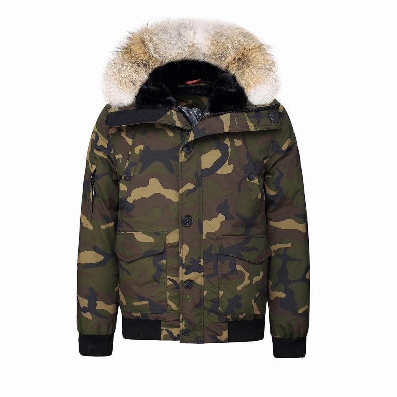 Blouson mixte Montreal à capuche et fourrure véritable HELVETICA camouflage helvetica-H18 montreal camo