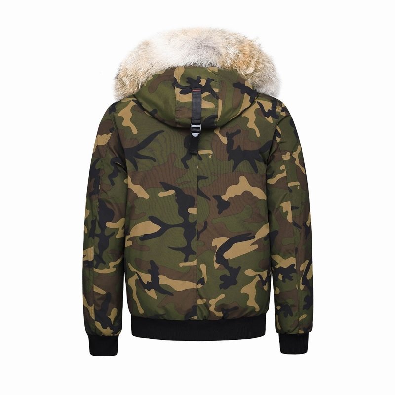 Blouson mixte Montreal à capuche et fourrure véritable HELVETICA camouflage