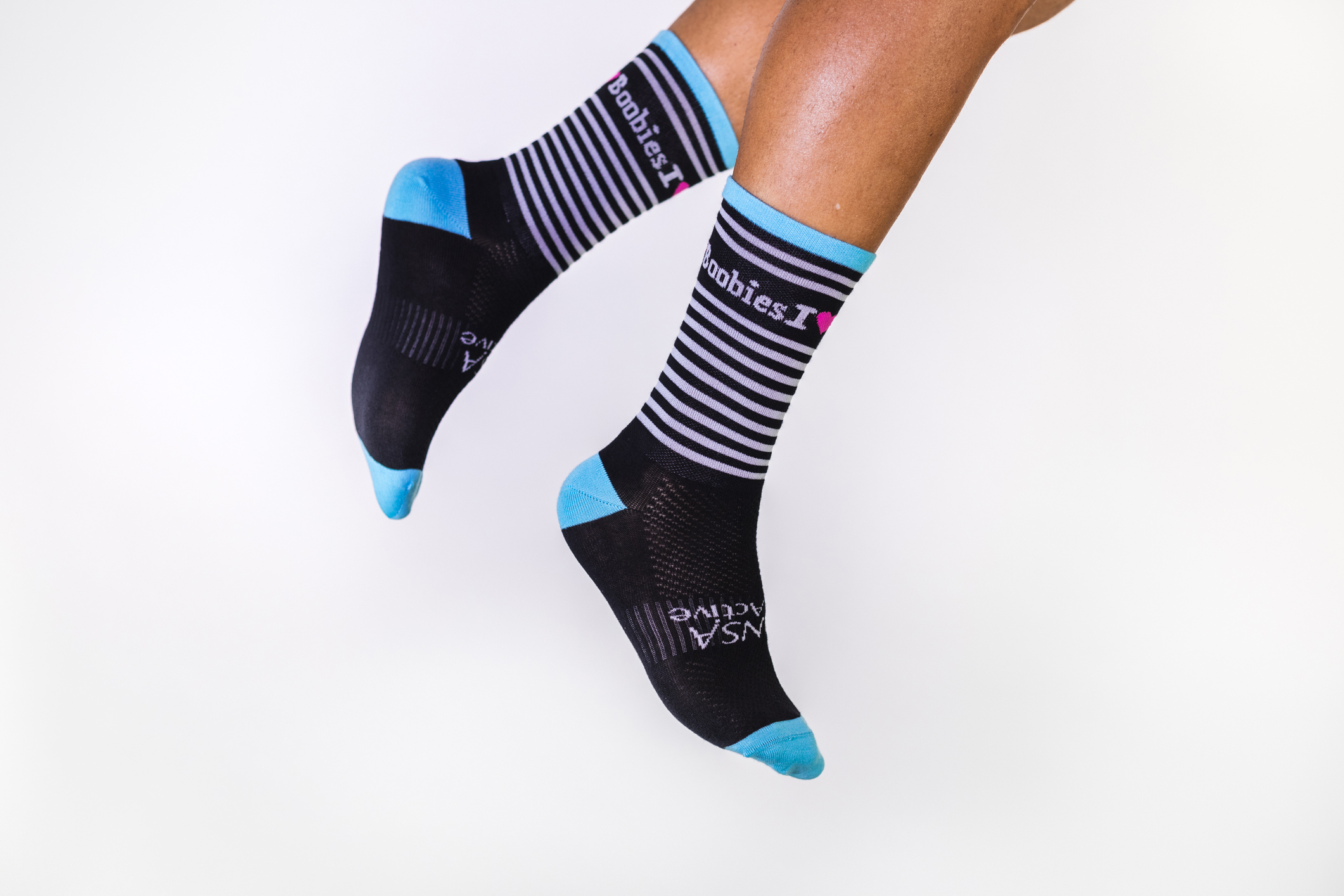Black & White Striped Socks P006