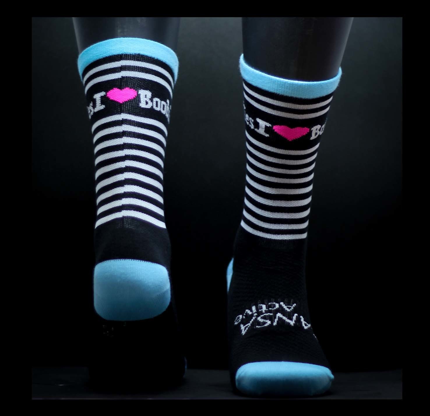 Black & White Striped Socks P006