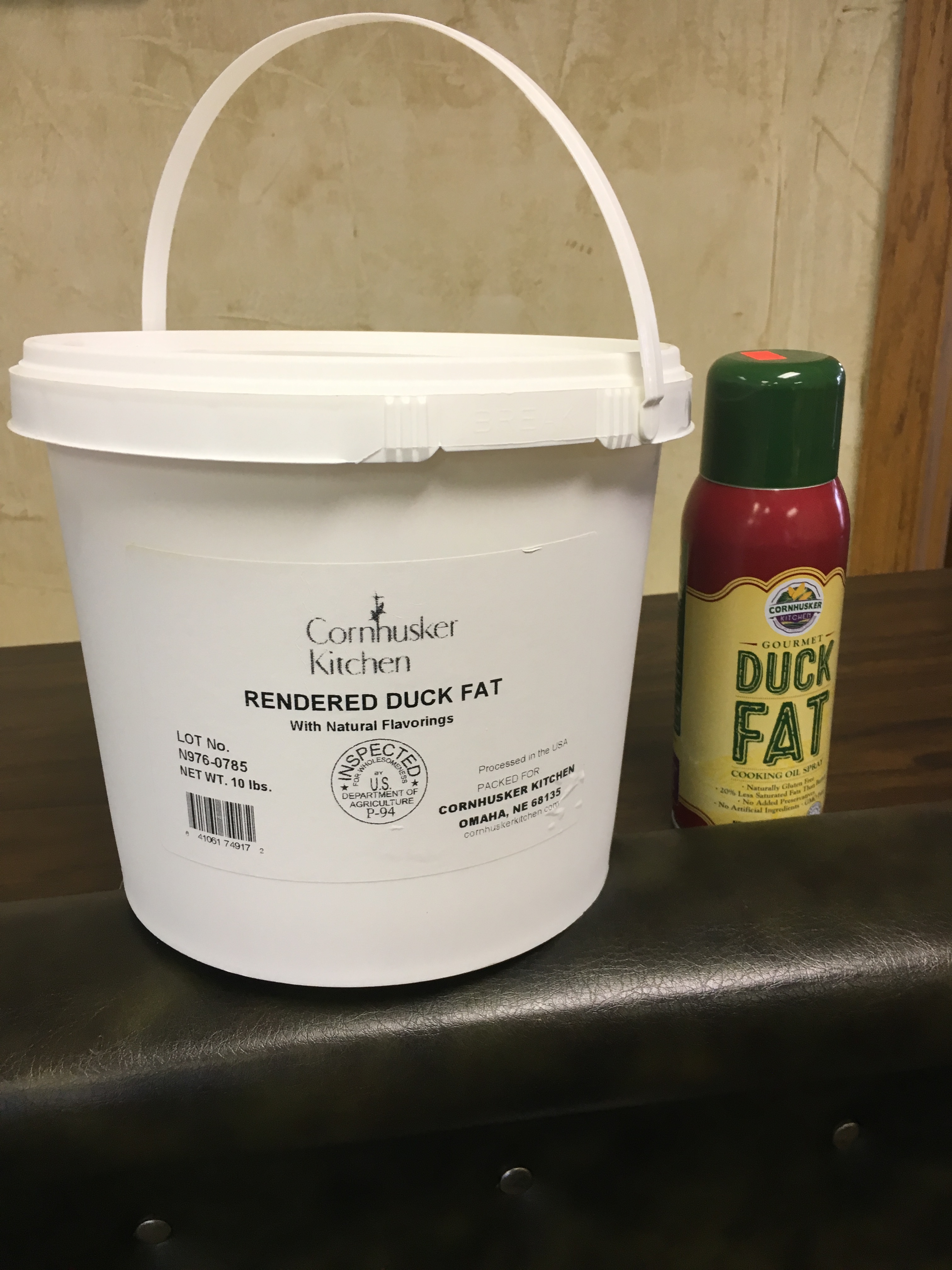 duck fat bucket and spray