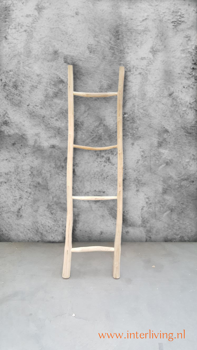 Nieuw houten decoratie ladder naturel - duurzaam acacia hout -styling OJ-51