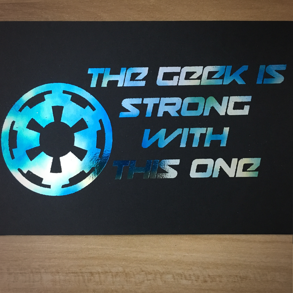 4x6" Geek is strong holographic print artholo09