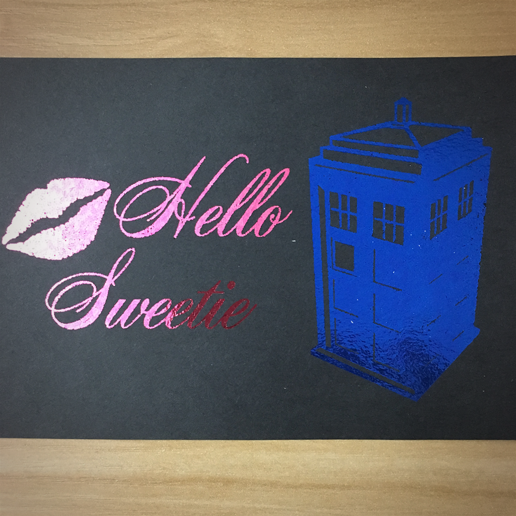 4x6" Hello sweetie holographic print artholo12
