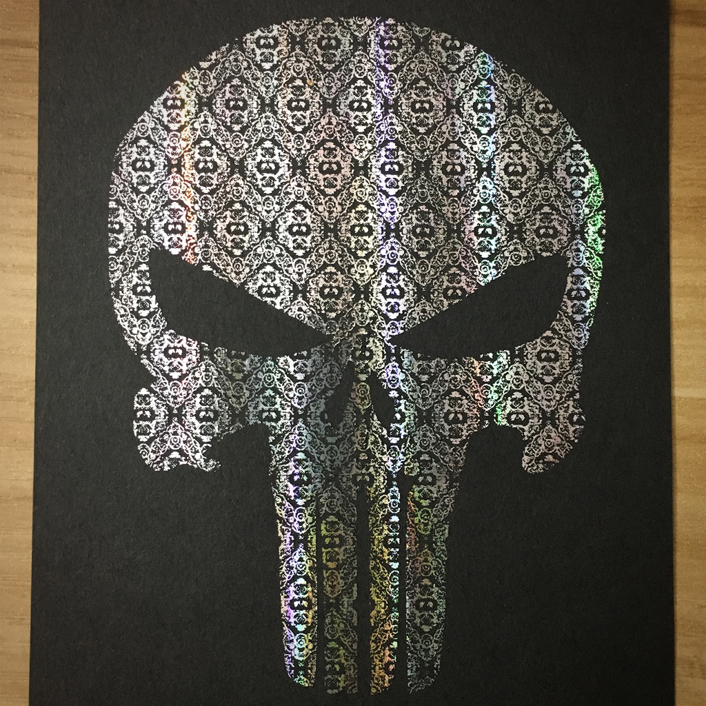 4x6" Skull holographic print artholo18