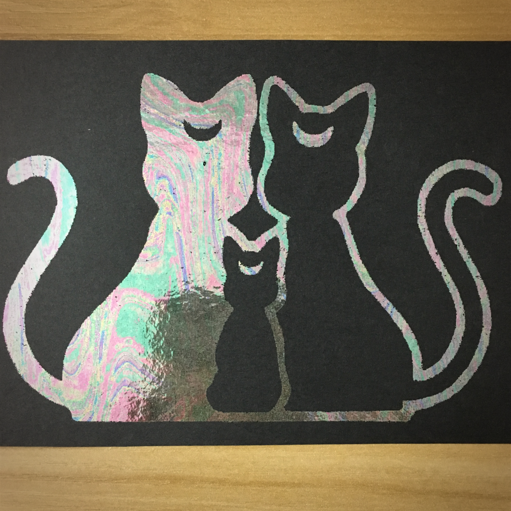 4x6" Three cats holographic print artholo21