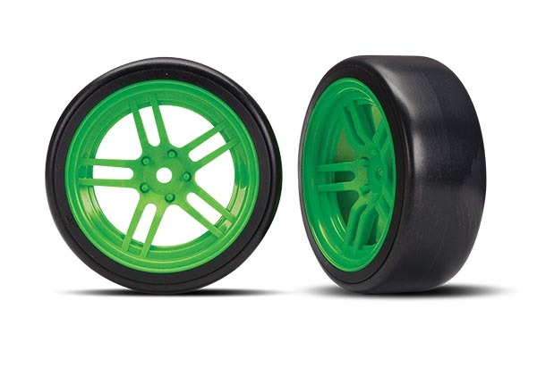 Traxxas Ford Mustang GT XL-5 (TQ/No Batt/No Chg) with Option Green and Orange Drift Wheels and Tires and Spool Assemblies Included Traxxas Ford Mustang GT XL-5 (TQ/No Batt/No Chg) with Option Green and Orange Drift Wheels and Tires and Spool Assemblies Included
