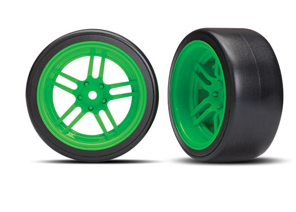 Traxxas Ford Mustang GT XL-5 (TQ/No Batt/No Chg) with Option Green and Orange Drift Wheels and Tires and Spool Assemblies Included Traxxas Ford Mustang GT XL-5 (TQ/No Batt/No Chg) with Option Green and Orange Drift Wheels and Tires and Spool Assemblies Included
