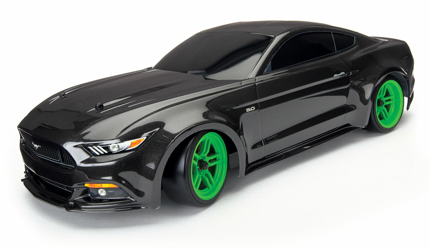 Traxxas Ford Mustang GT XL-5 (TQ/No Batt/No Chg) with Option Green and Orange Drift Wheels and Tires and Spool Assemblies Included Traxxas Ford Mustang GT XL-5 (TQ/No Batt/No Chg) with Option Green and Orange Drift Wheels and Tires and Spool Assemblies Included