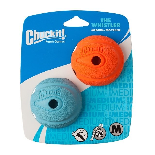 Chuckit The Whistler Ball 2 Pack Medium 6.5cm 660048202202