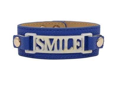 Classic Cuff Blue Clearance with Smile Plaque Classic Cuff Blue Clearance with Smile Plaque
