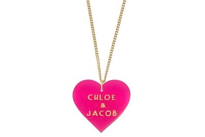 Custom Sweetheart Pendant w/Names on Chain Necklace Custom Sweetheart Pendant w/Names on Chain Necklace