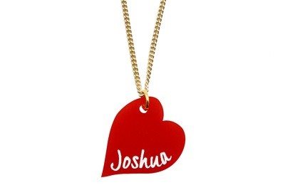 Heart Shaped Pendant with Name on Chain Necklace Heart Shaped Pendant with Name on Chain Necklace