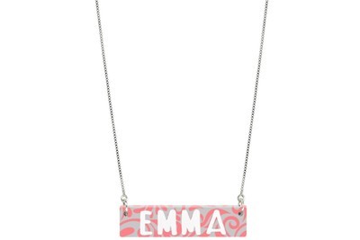 Custom Name Or Word Bar Plaque with Duo Necklace Custom Name Or Word Bar Plaque with Duo Necklace