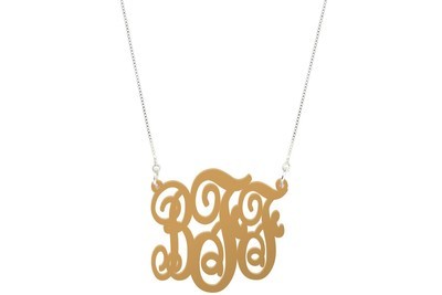 Fancy Script Monogram with Duo Necklace Fancy Script Monogram with Duo Necklace