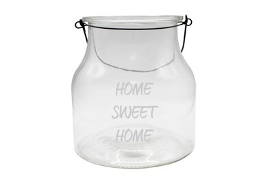 Personalized Clear Glass Lantern w/Saying Personalized Clear Glass Lantern w/Saying