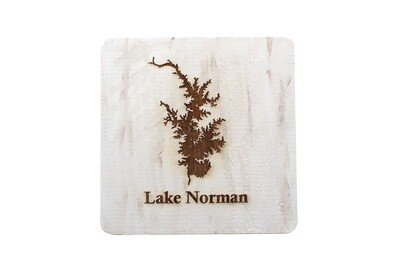 Body of Water w/Name Hand-Painted Wood Coaster Set Body of Water w/Name Hand-Painted Wood Coaster Set