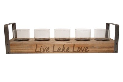 Custom Natural Wood & Metal Candle Runner Custom Natural Wood & Metal Candle Runner