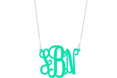 Basic Script Monogram with Duo Necklace Basic Script Monogram with Duo Necklace