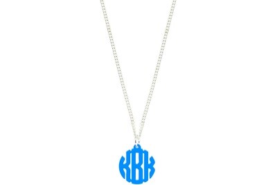 Clean Block Monogram with Chain Necklace Clean Block Monogram with Chain Necklace