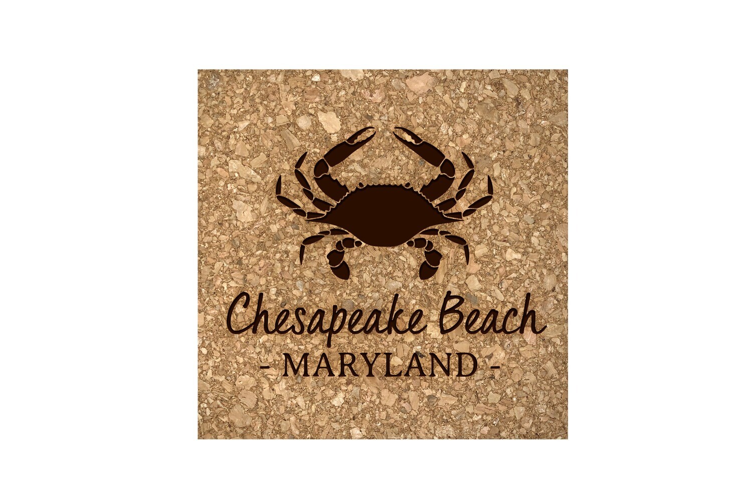 Crab & Customized Location Cork Coaster Set Crab & Customized Location Cork Coaster Set