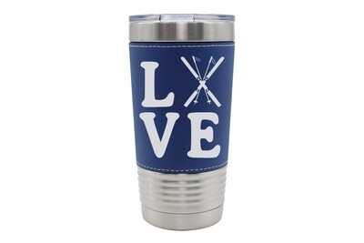 Leatherette 20 oz Love with Skis Insulated Tumbler Leatherette 20 oz Love with Skis Insulated Tumbler