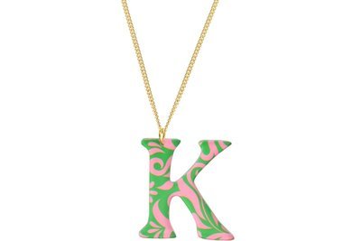 Sculpted Alphabet Pendant with Chain Necklace Sculpted Alphabet Pendant with Chain Necklace