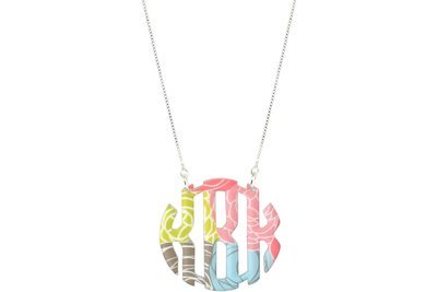 Clean Block Monogram with Duo Necklace Clean Block Monogram with Duo Necklace