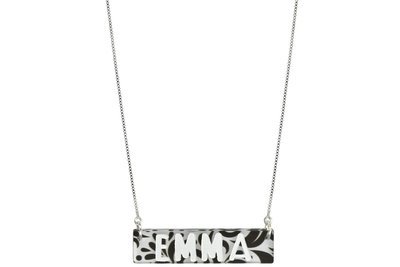 Custom Name Or Word Bar Plaque with Duo Necklace Custom Name Or Word Bar Plaque with Duo Necklace