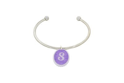 Scallop Alphabet with Stainless Steel Cuff Bracelet Scallop Alphabet with Stainless Steel Cuff Bracelet