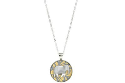 Elephant Pendant Intricate Style on Chain Necklace Elephant Pendant Intricate Style on Chain Necklace