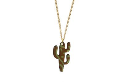 Cactus Pendant Sculpted Style on Chain Necklace Cactus Pendant Sculpted Style on Chain Necklace