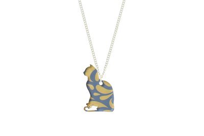 Cat Pendant Sculpted Style on Chain Necklace Cat Pendant Sculpted Style on Chain Necklace