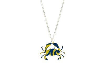 Crab Pendant Sculpted Style on Chain Necklace Crab Pendant Sculpted Style on Chain Necklace