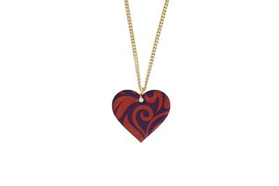 Heart Pendant Sculpted Style on Chain Necklace Heart Pendant Sculpted Style on Chain Necklace